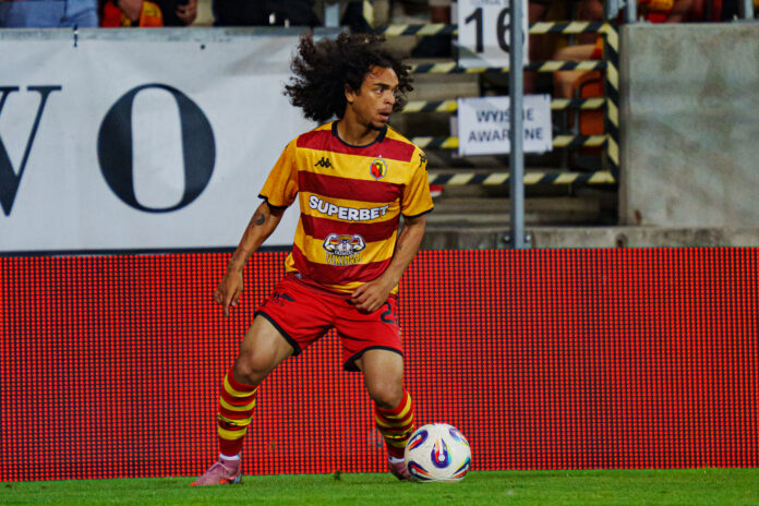 UEFA Conference League 4th round qualifying game between teams of Jagiellonia Bialystok and FC Dinamo City