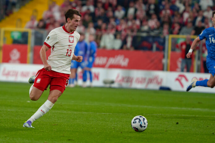 World Cup 2026 European qualification game between national teams of Poland and Finland